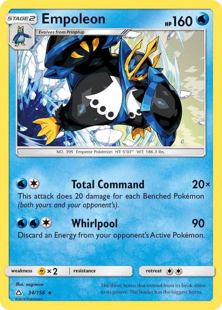 Empoleon (34/156) (Cracked Ice Holo) (Theme Deck Exclusive) [Sun & Moon: Ultra Prism] | RetroPlay Games