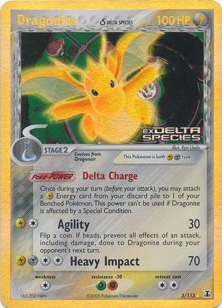 Dragonite (3/113) (Delta Species) (Stamped) [EX: Delta Species] | RetroPlay Games