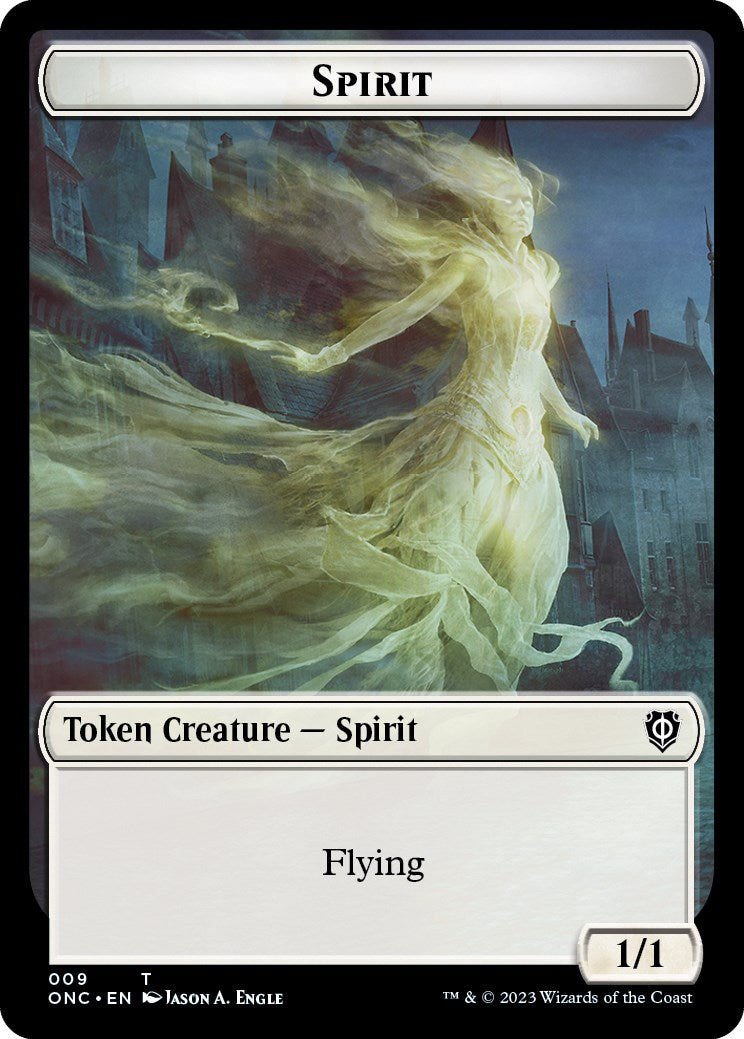 Human // Spirit Double-Sided Token [Phyrexia: All Will Be One Commander Tokens] | RetroPlay Games