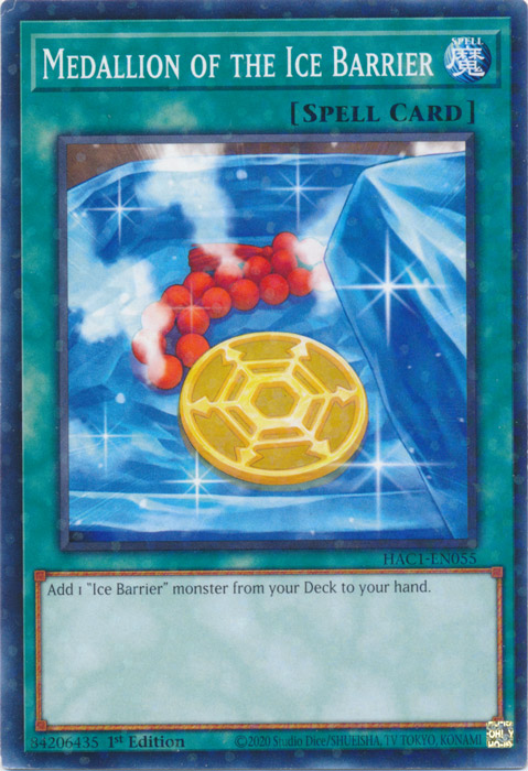 Medallion of the Ice Barrier (Duel Terminal) [HAC1-EN055] Parallel Rare | RetroPlay Games