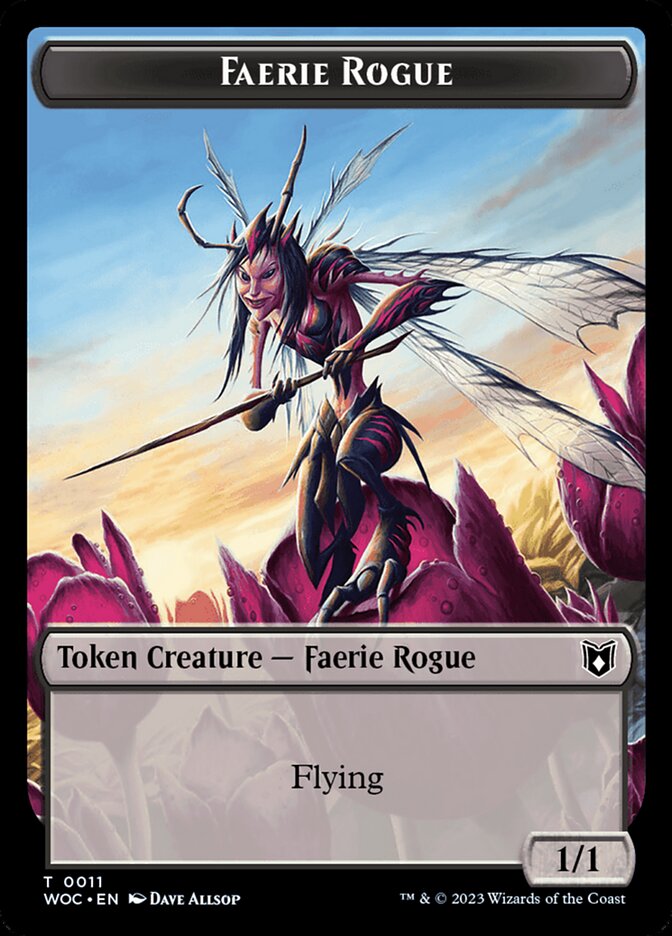 Faerie Rogue // Faerie (0011) Double-Sided Token [Wilds of Eldraine Commander Tokens] | RetroPlay Games