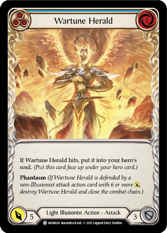 Wartune Herald (Blue) [MON028-RF] (Monarch)  1st Edition Rainbow Foil | RetroPlay Games