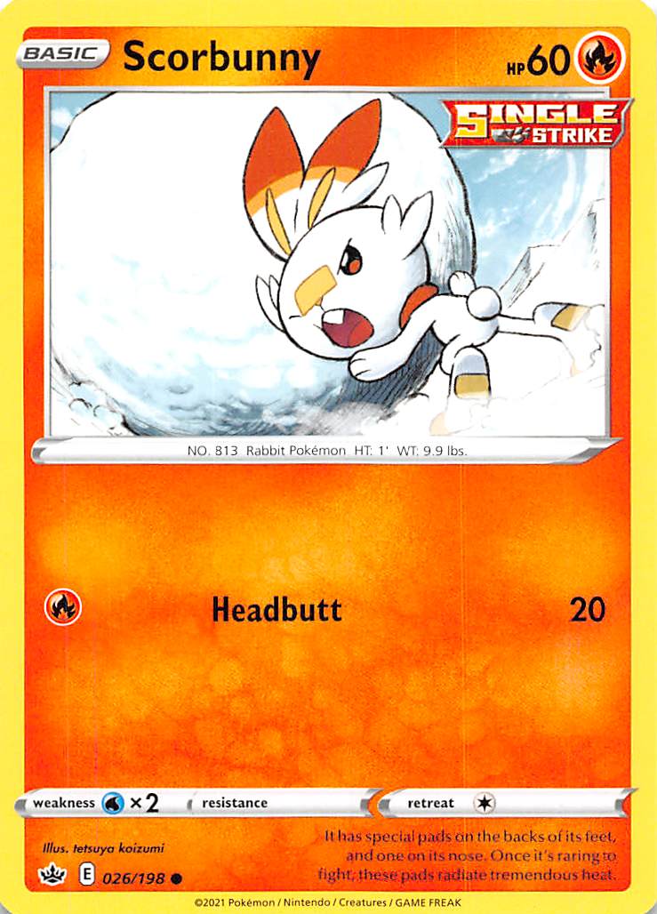 Scorbunny (026/198) [Sword & Shield: Chilling Reign] | RetroPlay Games