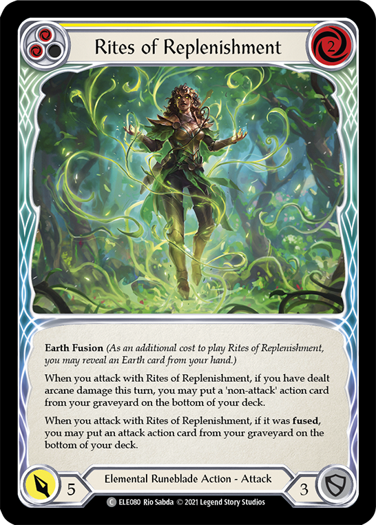 Rites of Replenishment (Yellow) [ELE080] (Tales of Aria)  1st Edition Rainbow Foil | RetroPlay Games