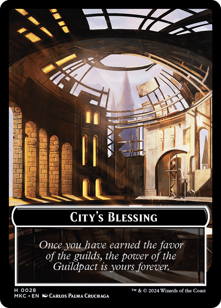 City's Blessing // Zombie Double-Sided Token [Murders at Karlov Manor Commander Tokens] | RetroPlay Games