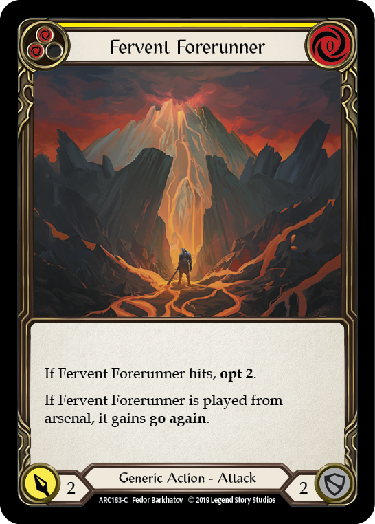 Fervent Forerunner (Yellow) [ARC183-C] (Arcane Rising)  1st Edition Rainbow Foil | RetroPlay Games