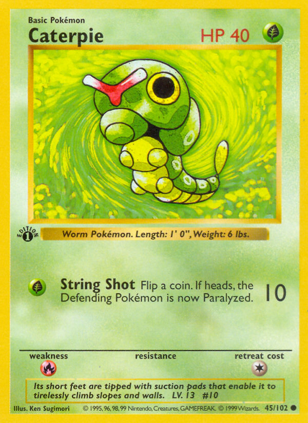 Caterpie (45/102) (Shadowless) [Base Set 1st Edition] | RetroPlay Games