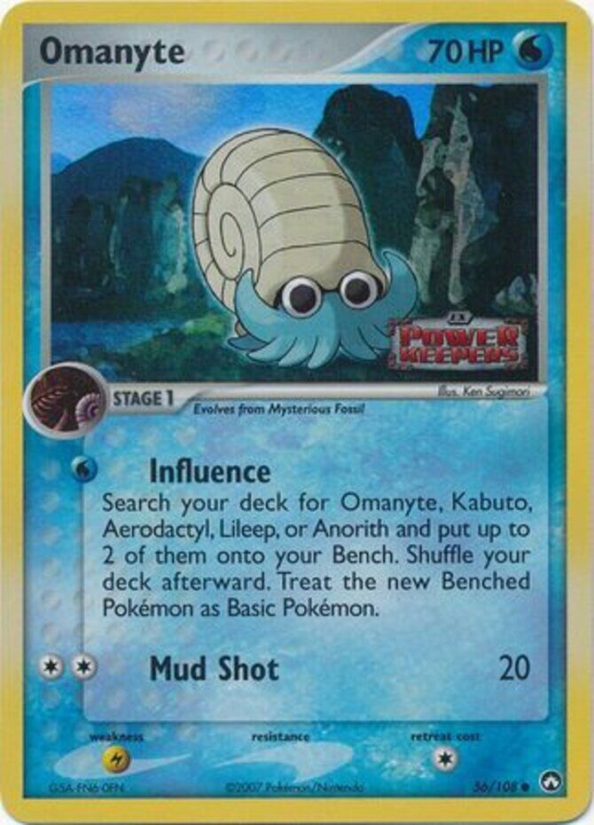 Omanyte (56/108) (Stamped) [EX: Power Keepers] | RetroPlay Games