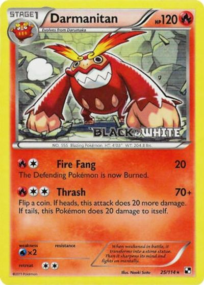 Darmanitan (25/114) (Prerelease Promo) [Black & White: Black Star Promos] | RetroPlay Games