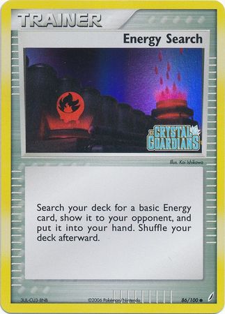 Energy Search (86/100) (Stamped) [EX: Crystal Guardians] | RetroPlay Games