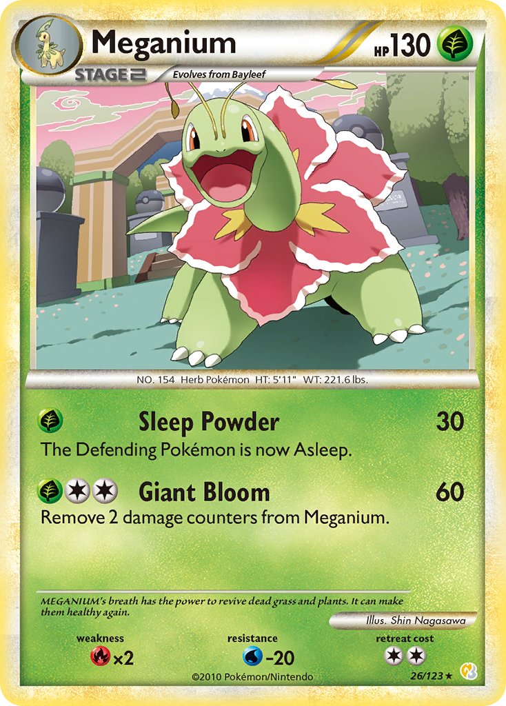 Meganium (26/123) (Theme Deck Exclusive) [HeartGold & SoulSilver: Base Set] | RetroPlay Games