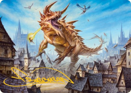 Tarrasque Art Card (Gold-Stamped Signature) [Dungeons & Dragons: Adventures in the Forgotten Realms Art Series] | RetroPlay Games