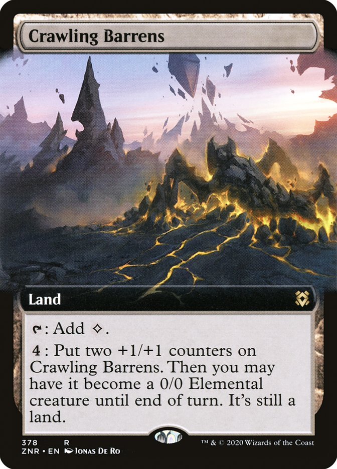 Crawling Barrens (Extended Art) [Zendikar Rising] | RetroPlay Games