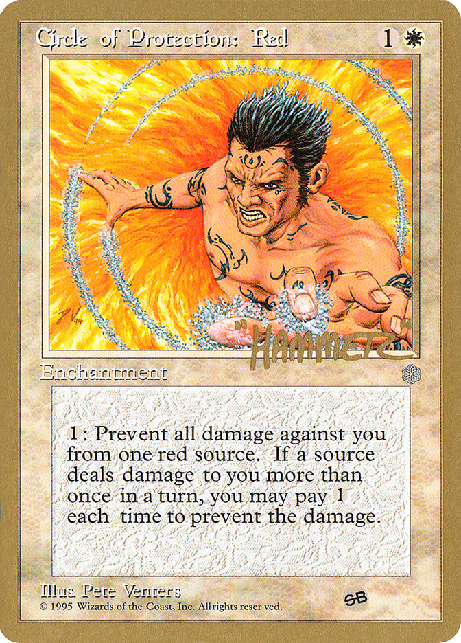 Circle of Protection: Red (Shawn "Hammer" Regnier) (SB) [Pro Tour Collector Set] | RetroPlay Games