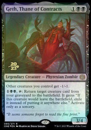 Geth, Thane of Contracts [Phyrexia: All Will Be One Prerelease Promos] | RetroPlay Games