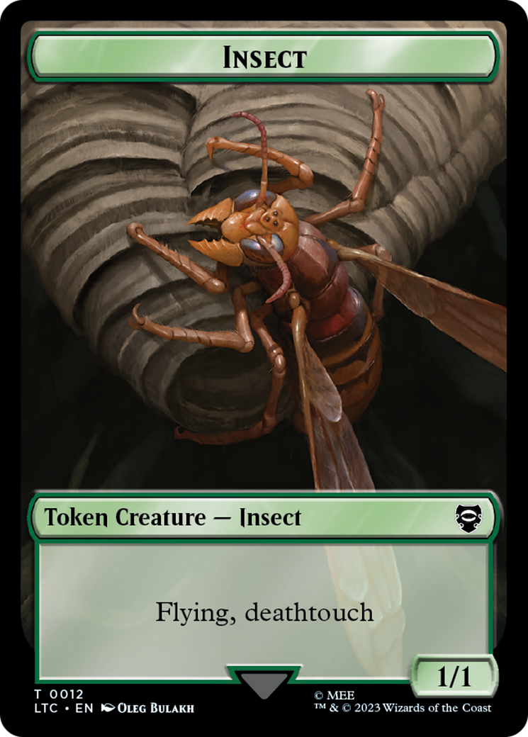 Elf Warrior // Insect Double Sided Token [The Lord of the Rings: Tales of Middle-Earth Commander Tokens] | RetroPlay Games