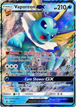 Vaporeon GX (SM172) (Jumbo Card) [Sun & Moon: Black Star Promos] | RetroPlay Games