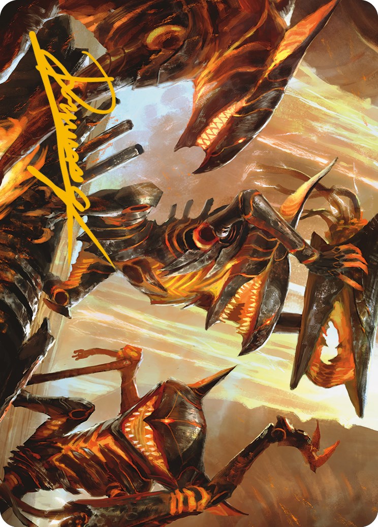 Gleeful Demolition Art Card (Gold-Stamped Signature) [Phyrexia: All Will Be One Art Series] | RetroPlay Games