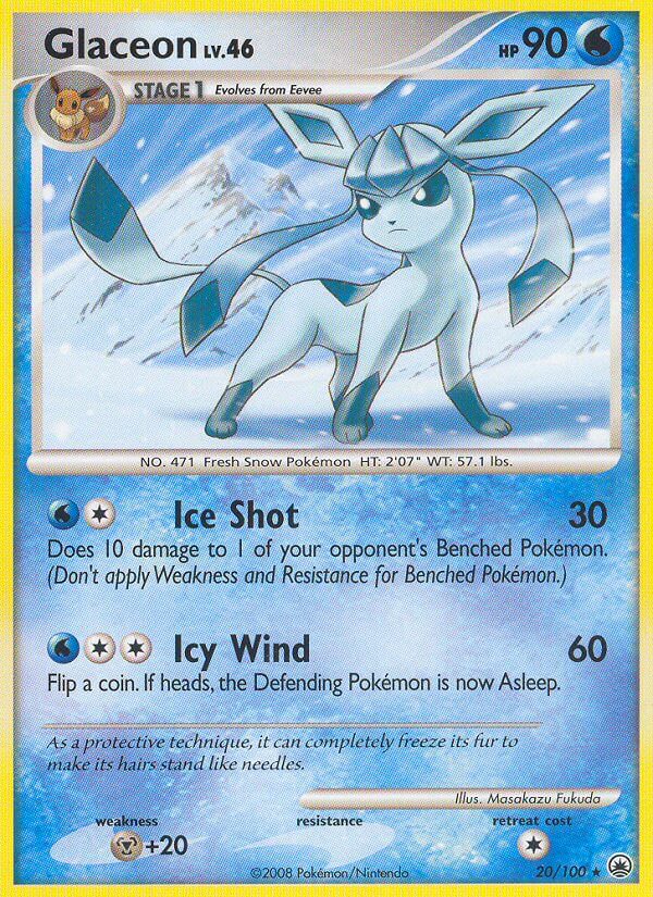 Glaceon (20/100) (Theme Deck Exclusive) [Diamond & Pearl: Majestic Dawn] | RetroPlay Games