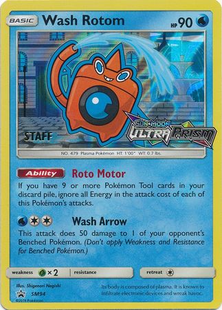 Wash Rotom (SM94) (Staff Prerelease Promo) [Sun & Moon: Black Star Promos] | RetroPlay Games