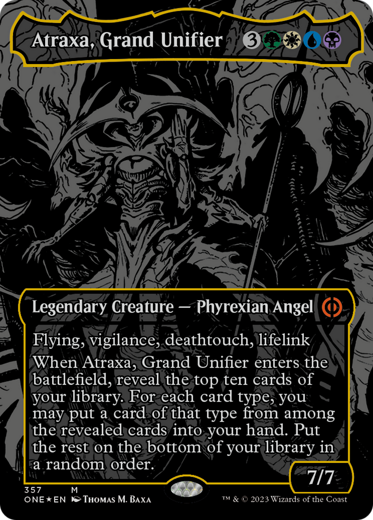 Atraxa, Grand Unifier (Oil Slick Raised Foil) [Phyrexia: All Will Be One] | RetroPlay Games