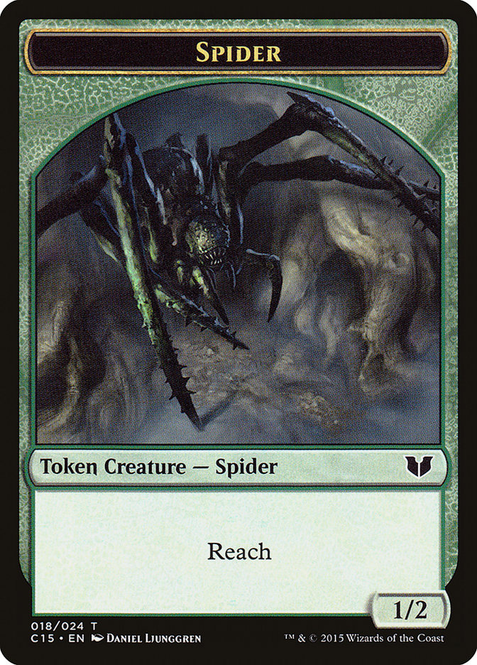 Saproling // Spider Double-Sided Token [Commander 2015 Tokens] | RetroPlay Games