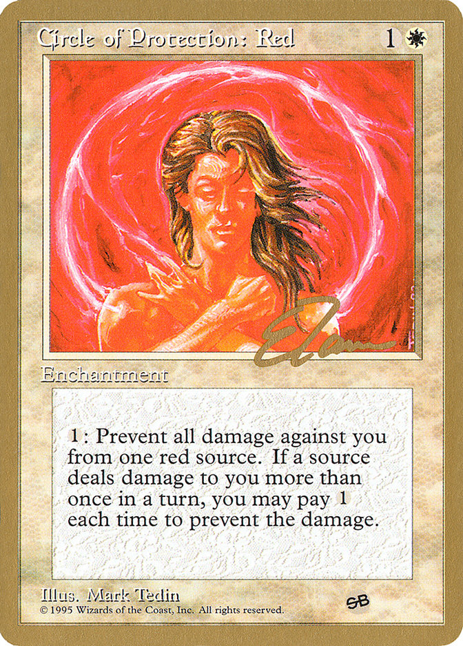 Circle of Protection: Red (Eric Tam) (SB) [Pro Tour Collector Set] | RetroPlay Games