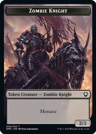 Zombie Knight // Goblin Double-sided Token [Dominaria United Commander Tokens] | RetroPlay Games