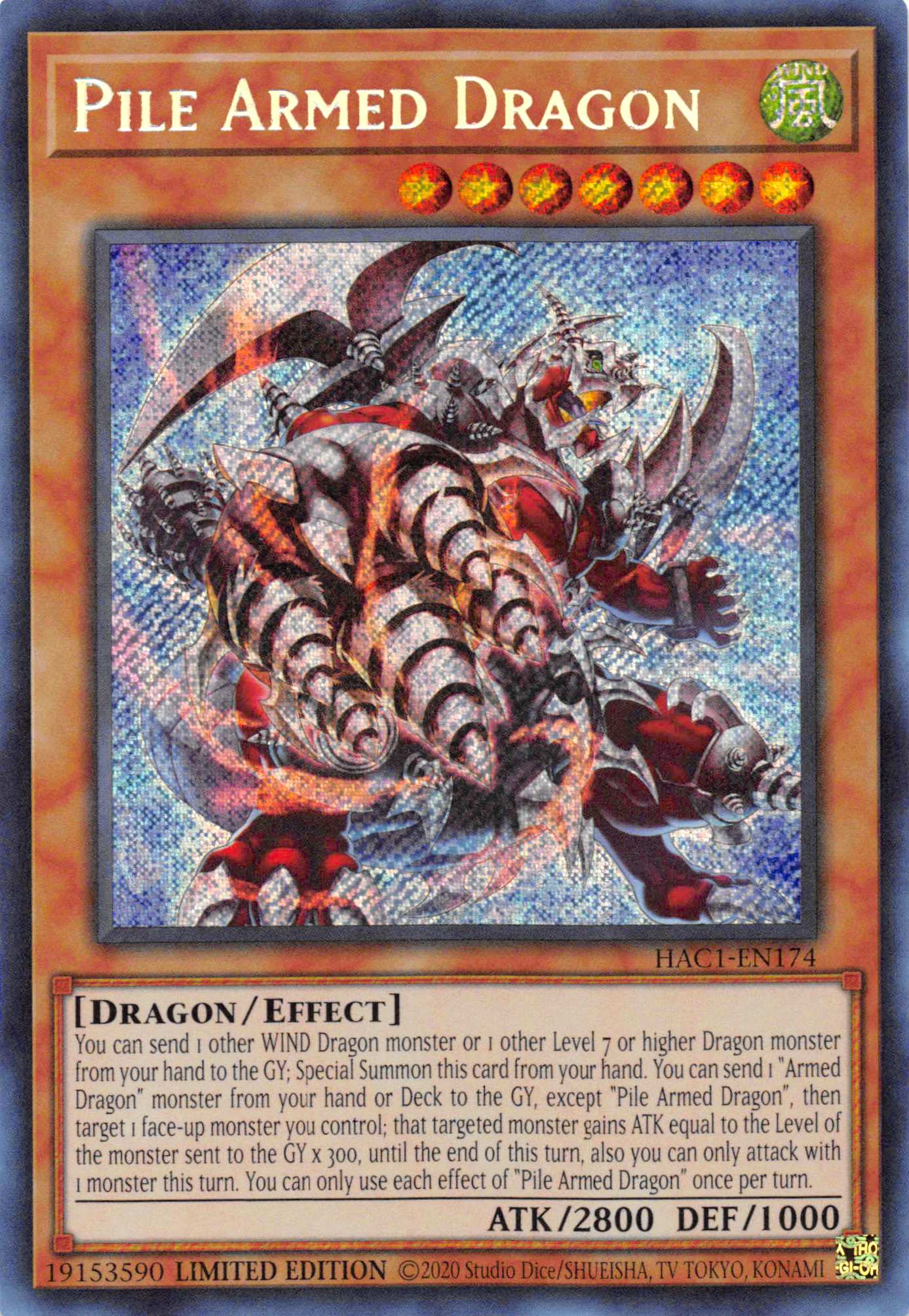 Pile Armed Dragon [HAC1-EN174] Secret Rare | RetroPlay Games