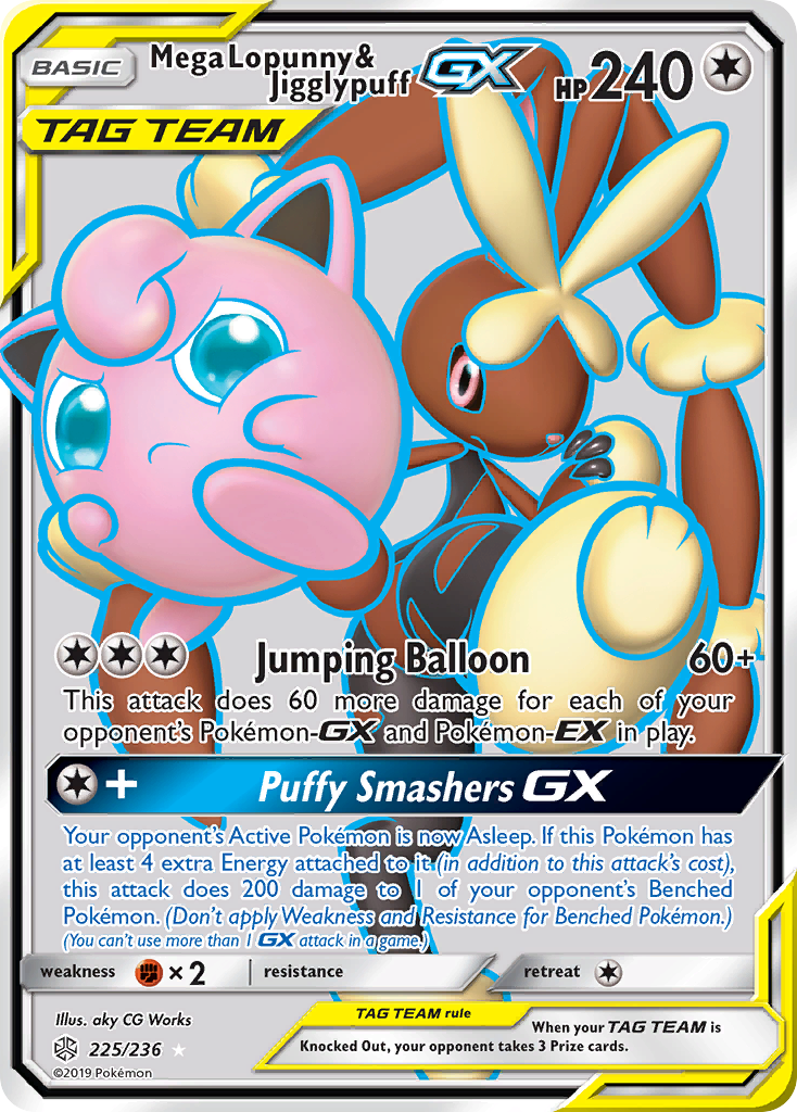 Mega Lopunny & Jigglypuff GX (225/236) [Sun & Moon: Cosmic Eclipse] | RetroPlay Games