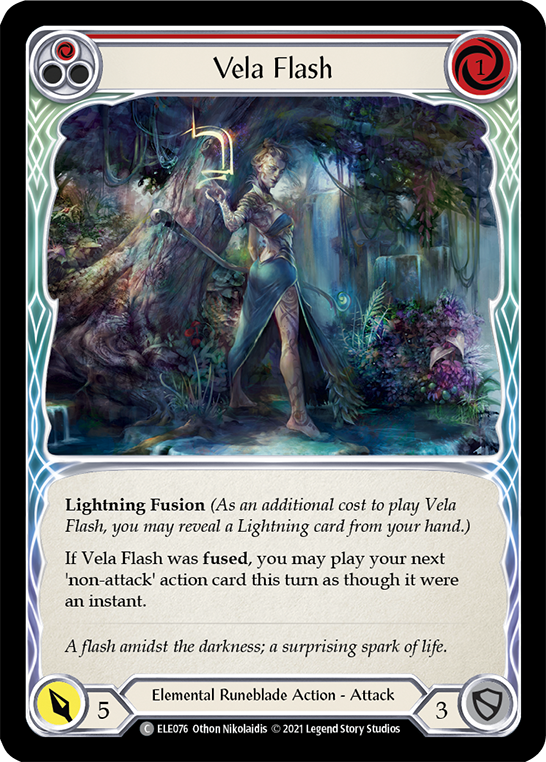 Vela Flash (Red) [ELE076] (Tales of Aria)  1st Edition Rainbow Foil | RetroPlay Games