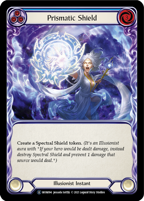 Prismatic Shield (Blue) [U-MON094-RF] (Monarch Unlimited)  Unlimited Rainbow Foil | RetroPlay Games