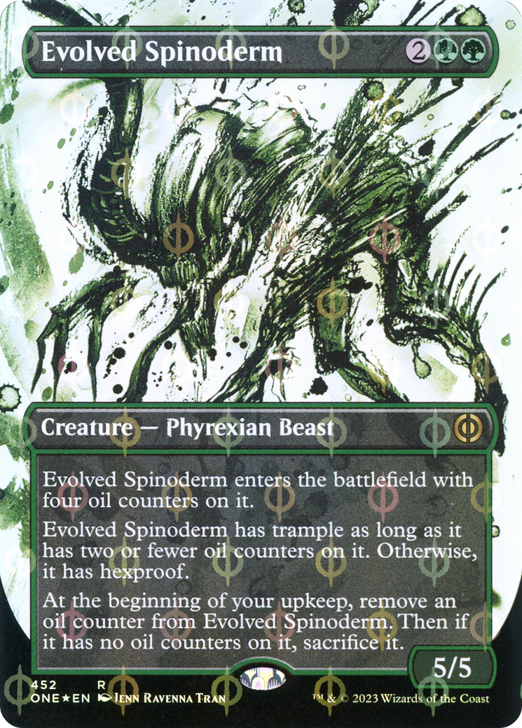 Evolved Spinoderm (Borderless Ichor Step-and-Compleat Foil) [Phyrexia: All Will Be One] | RetroPlay Games