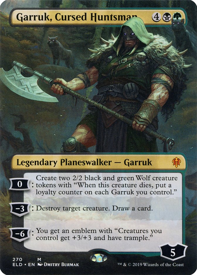 Garruk, Cursed Huntsman (Borderless) [Throne of Eldraine] | RetroPlay Games