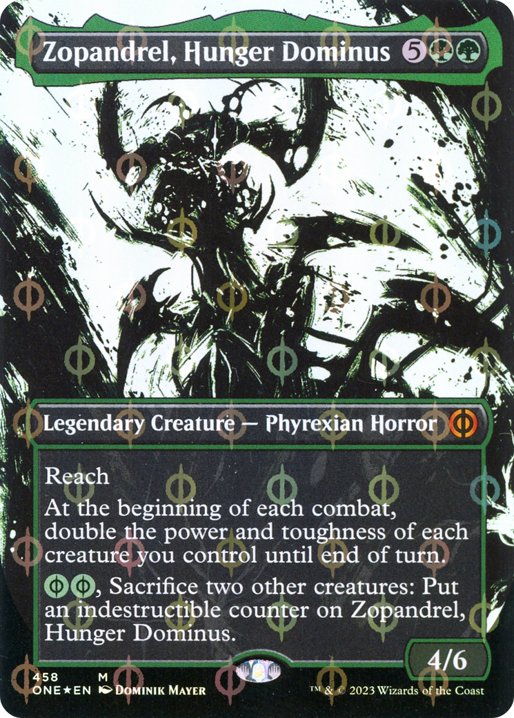 Zopandrel, Hunger Dominus (Borderless Ichor Step-and-Compleat Foil) [Phyrexia: All Will Be One] | RetroPlay Games