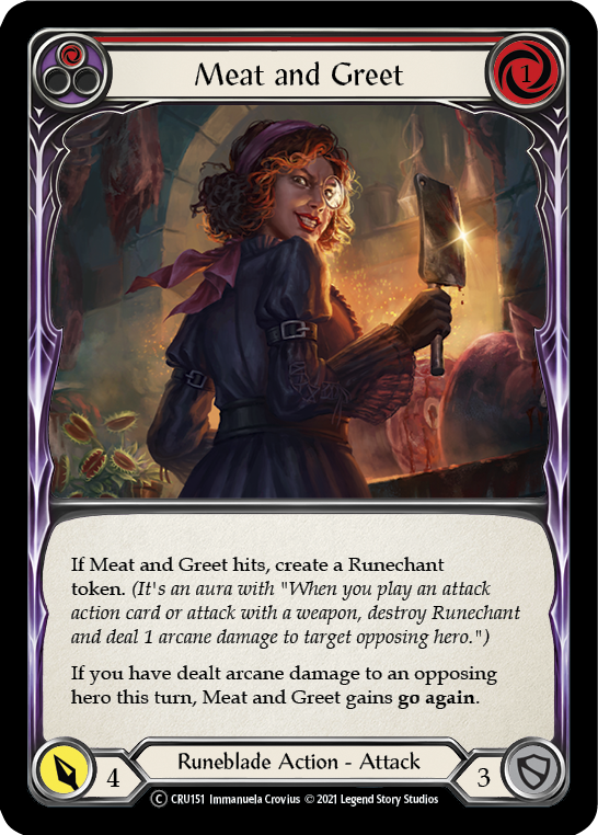 Meat and Greet (Red) [U-CRU151] (Crucible of War Unlimited)  Unlimited Rainbow Foil | RetroPlay Games