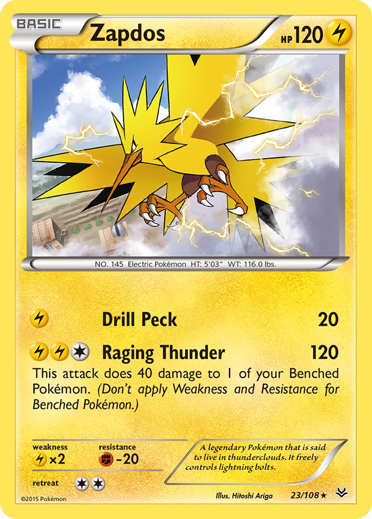 Zapdos(23/108) (Theme Deck Exclusive) [XY: Roaring Skies] | RetroPlay Games