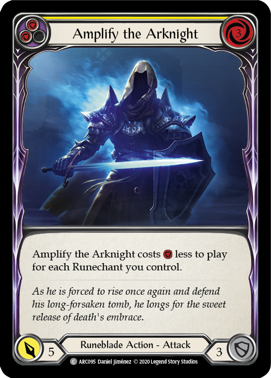 Amplify the Arknight (Yellow) [U-ARC095] (Arcane Rising Unlimited)  Unlimited Rainbow Foil | RetroPlay Games