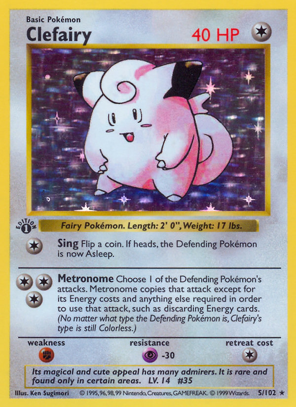 Clefairy (5/102) (Shadowless) [Base Set 1st Edition] | RetroPlay Games