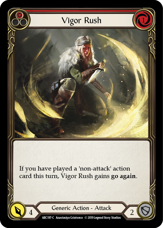 Vigor Rush (Red) [ARC197-C] (Arcane Rising)  1st Edition Rainbow Foil | RetroPlay Games