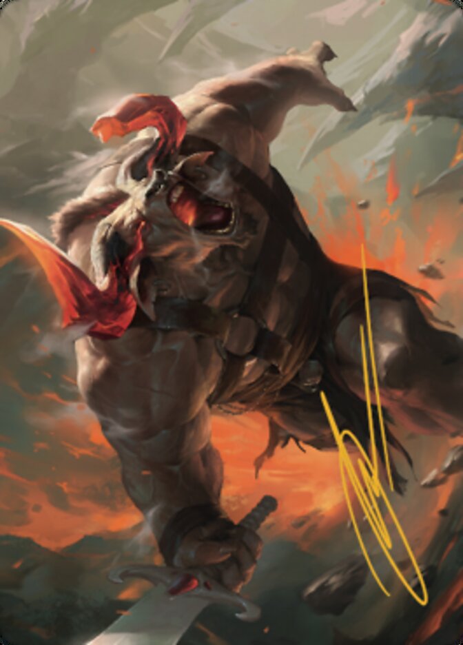Furious Bellow Art Card (Gold-Stamped Signature) [Dominaria United Art Series] | RetroPlay Games