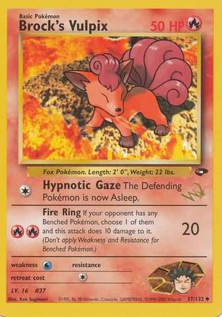 Brock's Vulpix (37/132) (W Stamped Promo) [Gym Challenge Unlimited] | RetroPlay Games