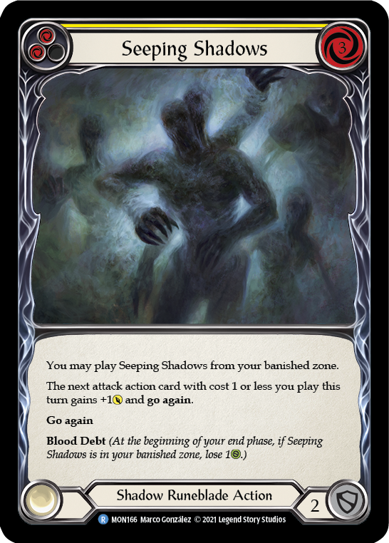 Seeping Shadows (Yellow) [MON166-RF] (Monarch)  1st Edition Rainbow Foil | RetroPlay Games