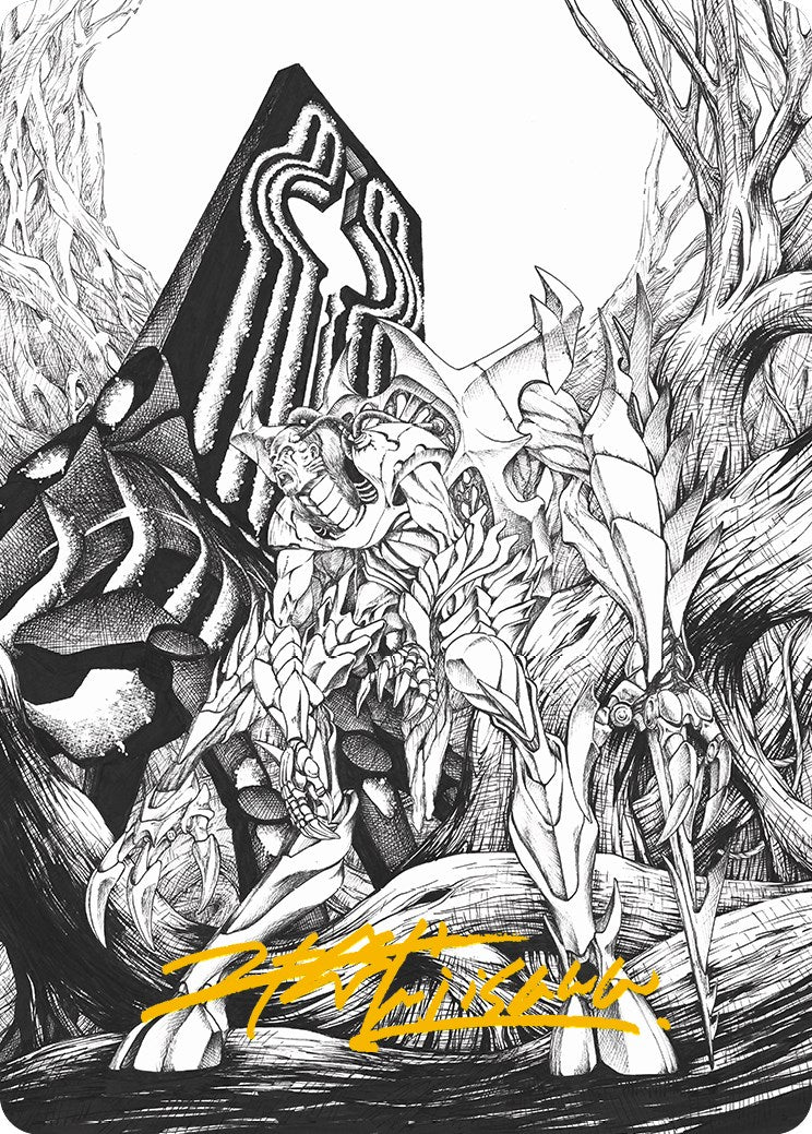 Lukka, Bound to Ruin Art Card (Gold-Stamped Signature) [Phyrexia: All Will Be One Art Series] | RetroPlay Games
