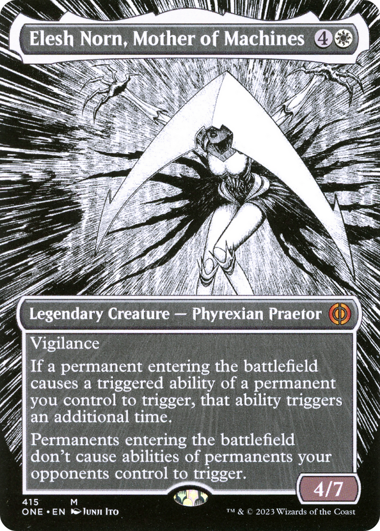 Elesh Norn, Mother of Machines (Borderless Manga) [Phyrexia: All Will Be One] | RetroPlay Games