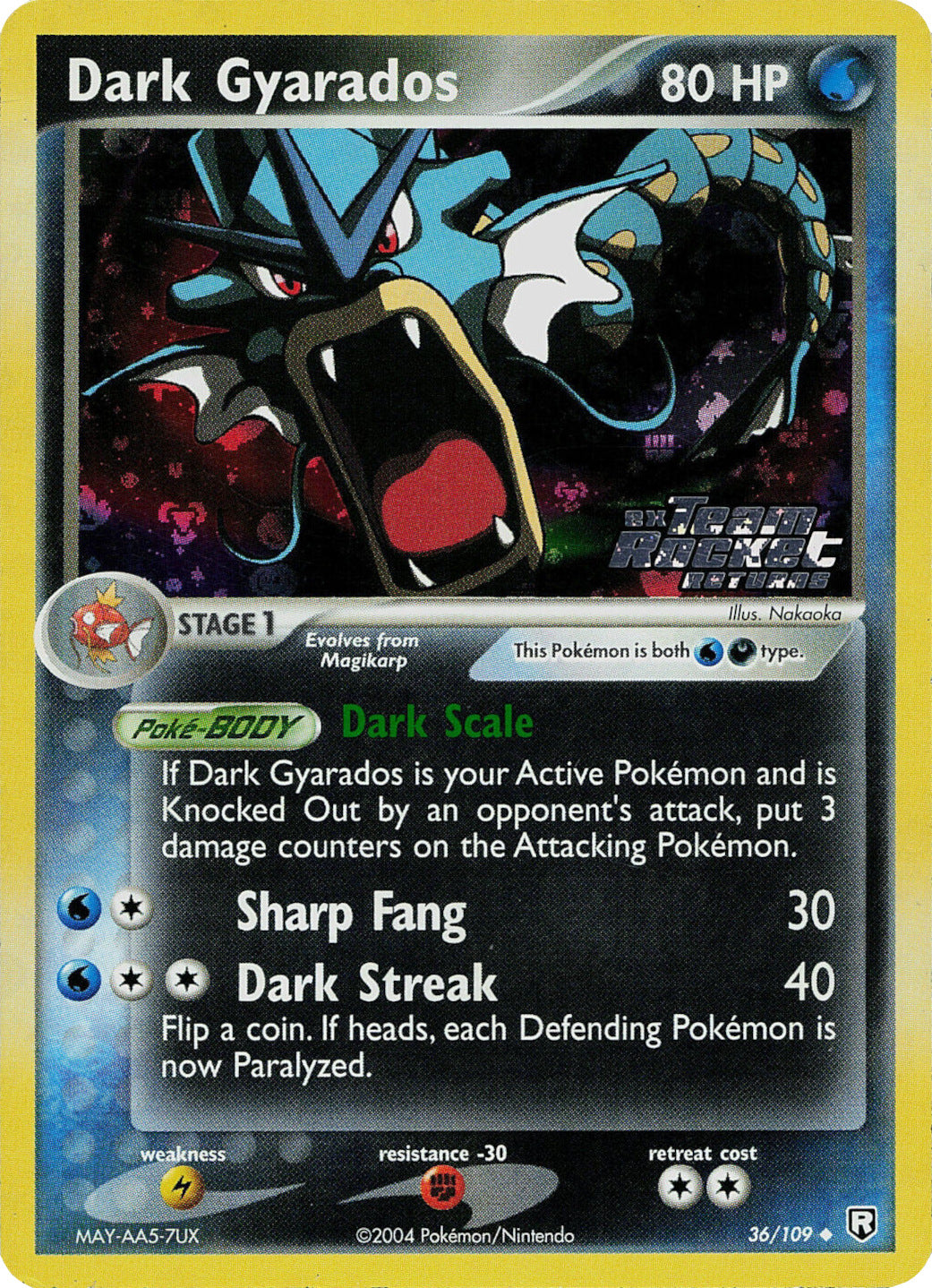 Dark Gyarados (36/109) (Stamped) [EX: Team Rocket Returns] | RetroPlay Games