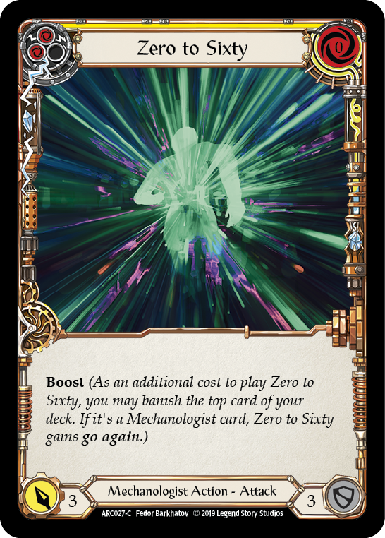 Zero to Sixty (Yellow) [ARC027-C] (Arcane Rising)  1st Edition Normal | RetroPlay Games