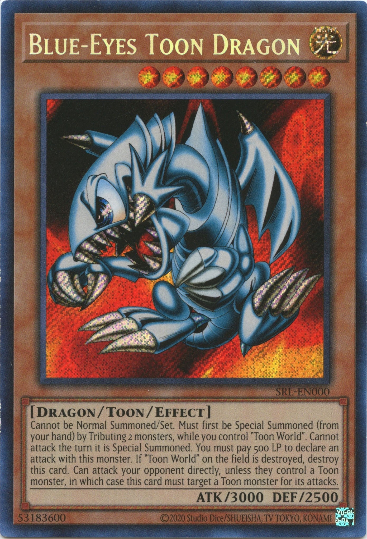 Blue-Eyes Toon Dragon (25th Anniversary) [SRL-EN000] Secret Rare | RetroPlay Games