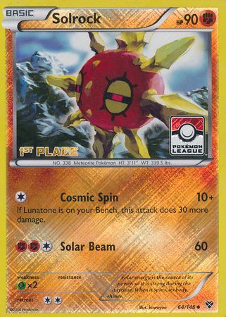 Solrock (64/146) (1st Place League Challenge Promo) [XY: Base Set] | RetroPlay Games