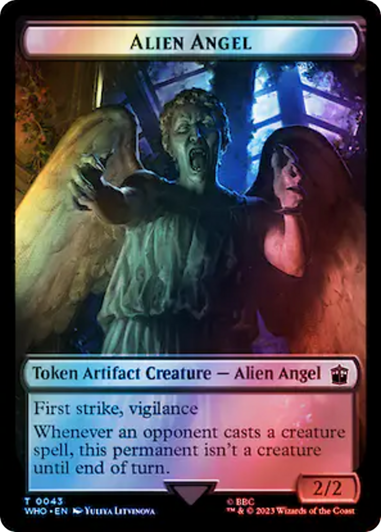 Alien Angel // Food (0058) Double-Sided Token (Surge Foil) [Doctor Who Tokens] | RetroPlay Games